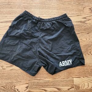 Black US Army Men's Large Military Running Physical Fitness PT Unicor Shorts